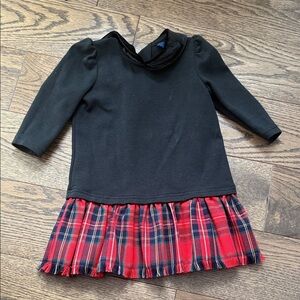 Polo by Ralph Lauren Black velvet collar 2T dress valentines day photoshoot EUC